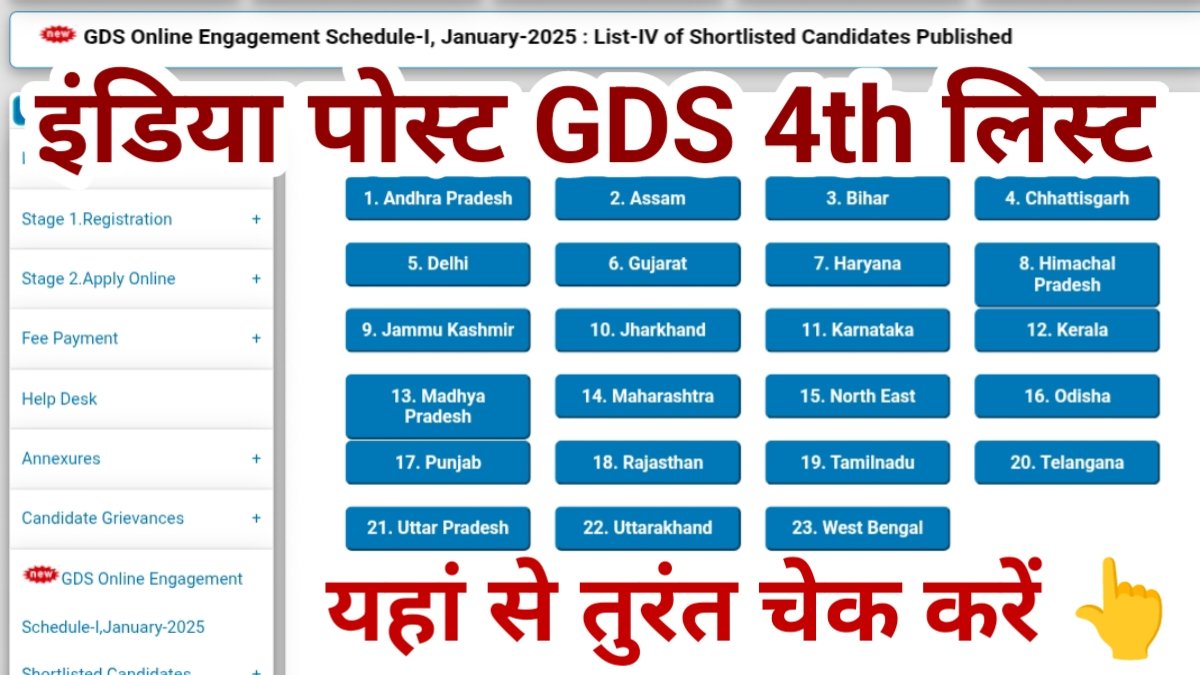 India Post GDS 4th Merit List